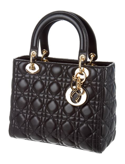 christian dior handbag black|christian dior medium lady bag.